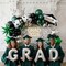 Dark Green black Silver Graduations Balloon Garland Kit with cap diploma and explosion star foil balloons for class of 2026 Prom party decorations congratulations party ceremony decor